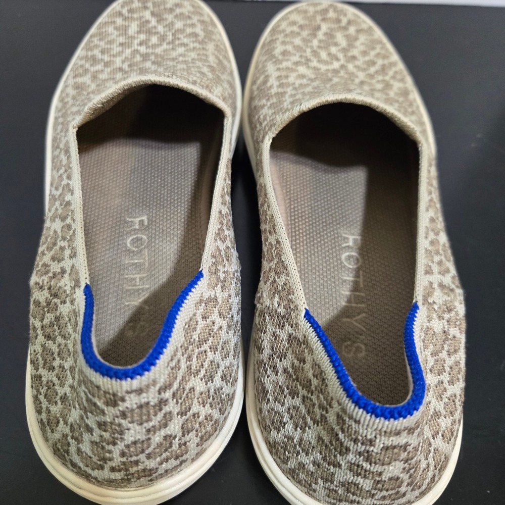 Rothys The Sneaker Womens Sz 9  Pebble Spot Cheetah animal print Slip On Shoes - Picture 4 of 12